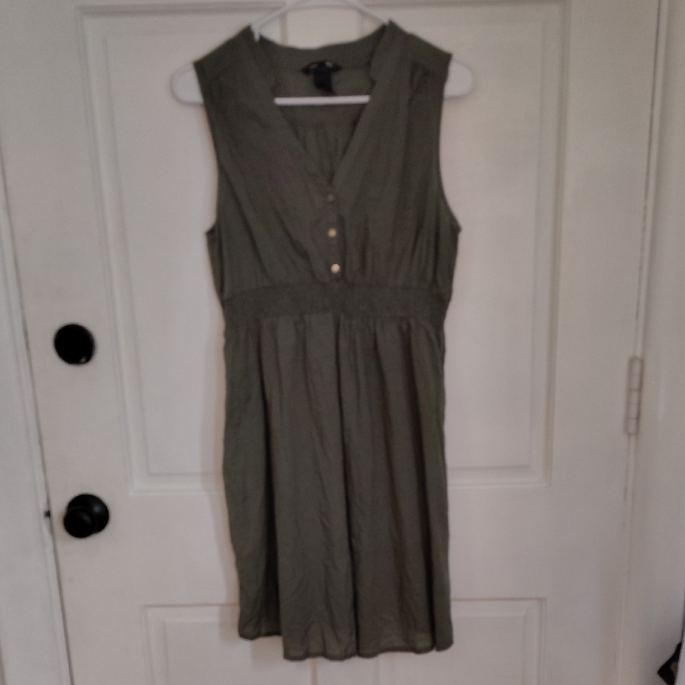 Olive Green Sleeveless Dress